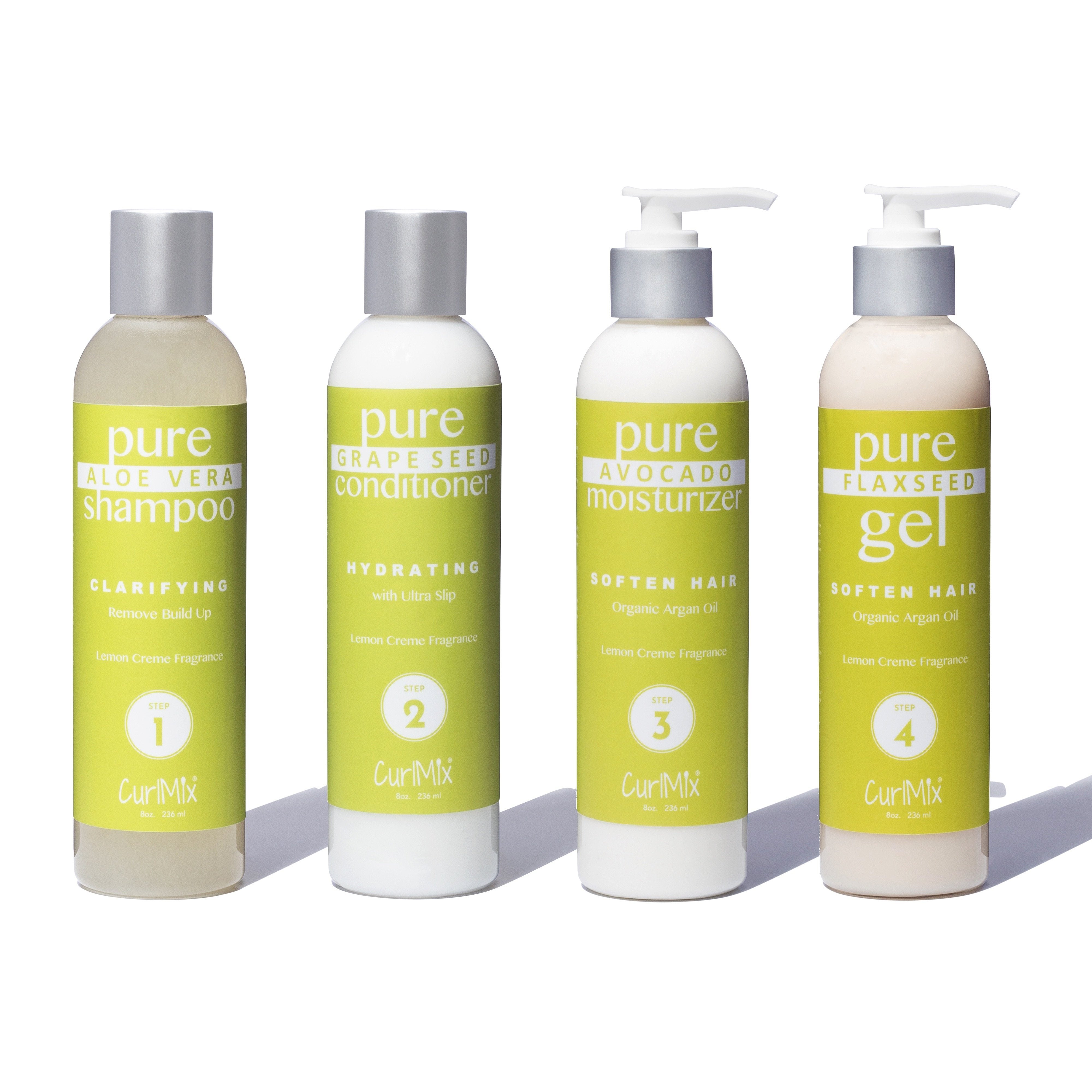 Lemon Creme Wash + Go System with Organic Argan Oil for Softening Hair (Step 1 - 4) - CurlMix