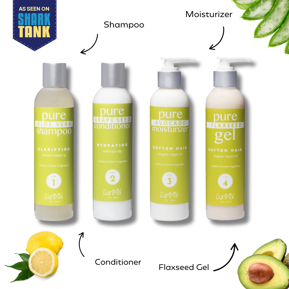 Lemon Creme Wash + Go System with Organic Argan Oil for Softening Hair (Step 1 - 4)
