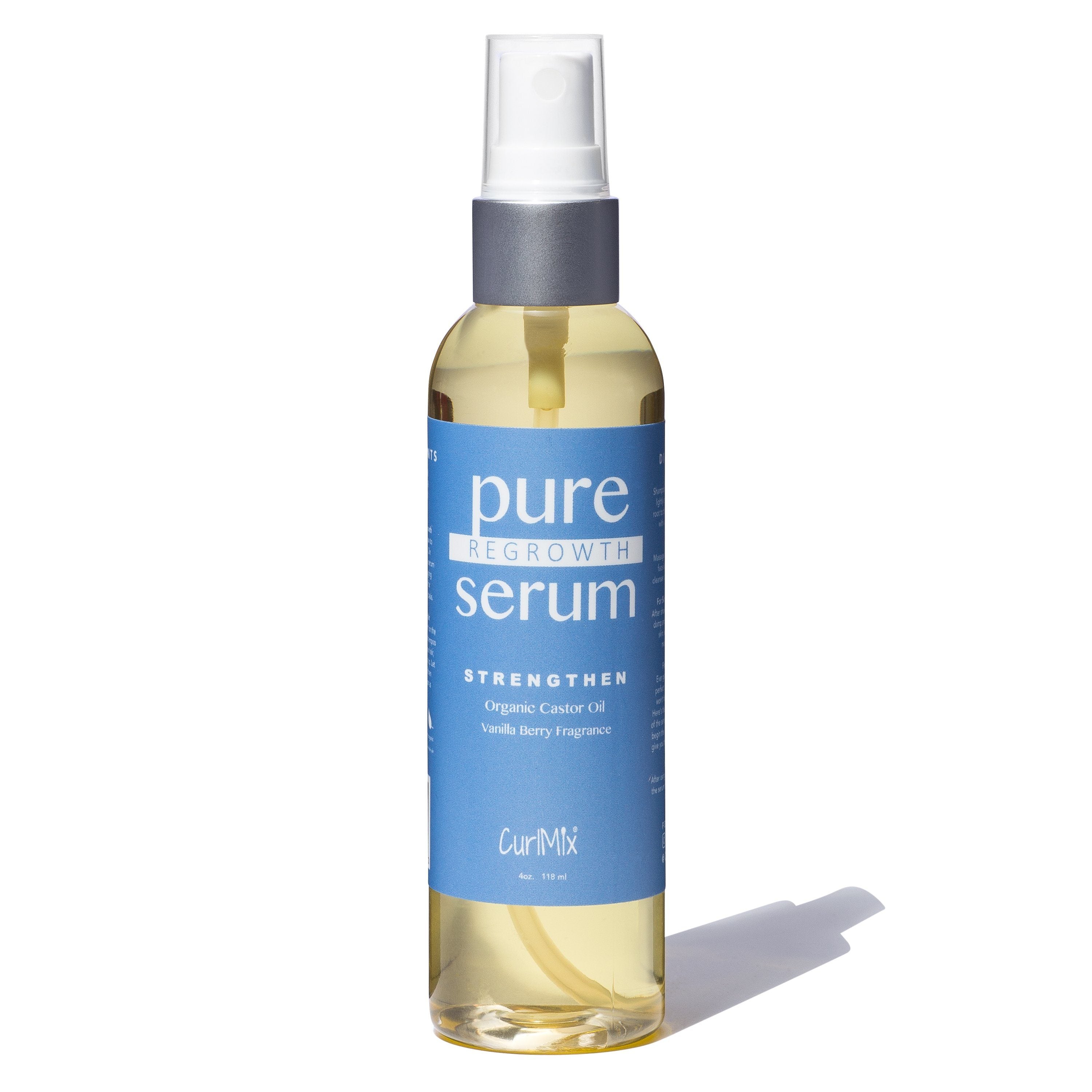 Pure Regrowth Serum with Organic Castor Oil for Strengthening & Vanilla Berry Fragrance - CurlMix