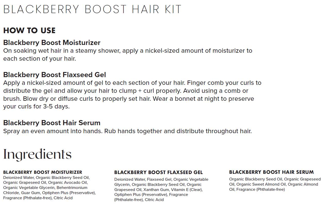 Blackberry Boost Directions - CurlMix Fresh