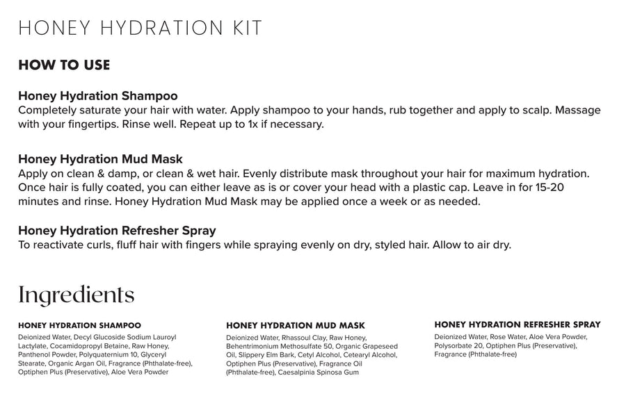 Honey Hydration Directions - CurlMix Fresh
