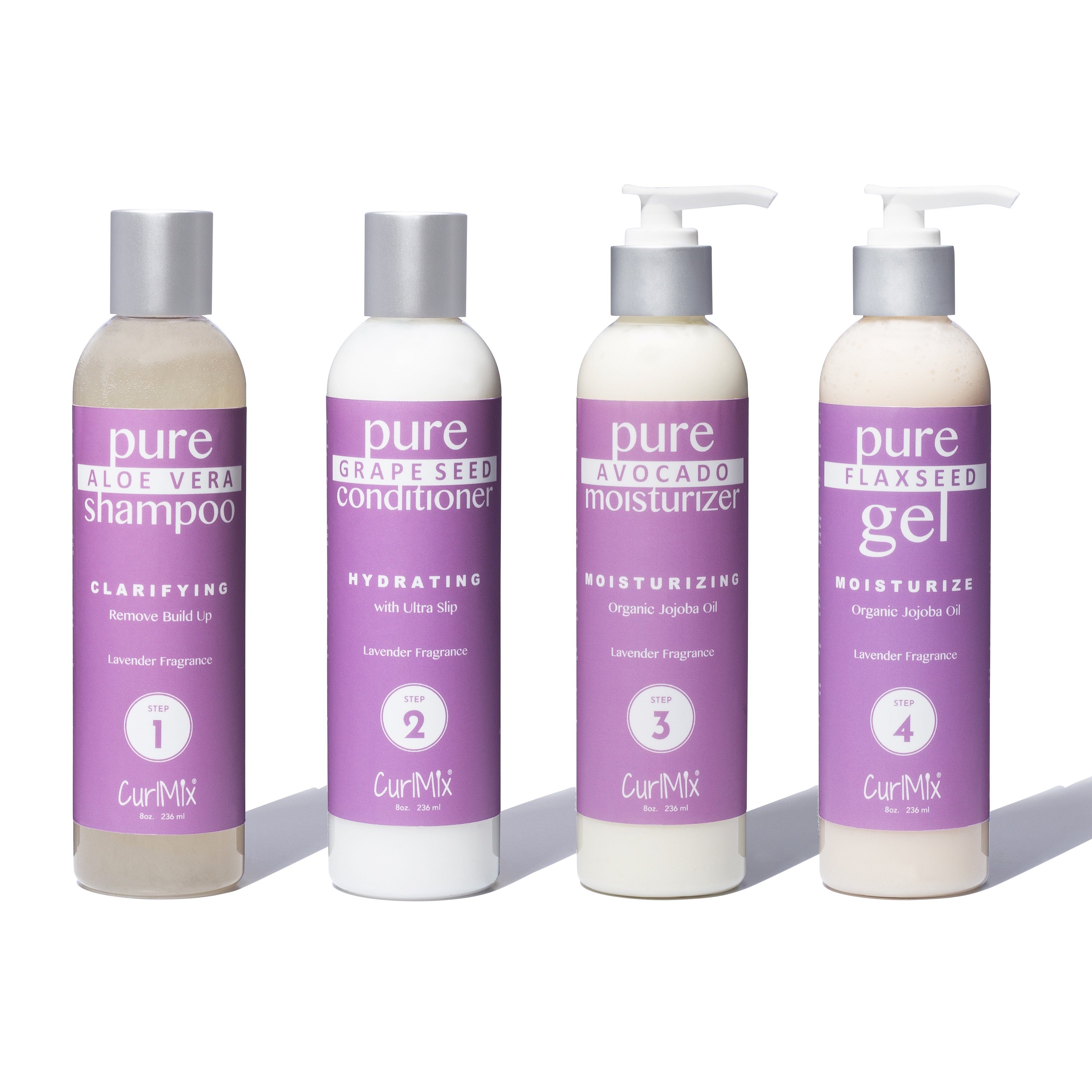 Lavender Wash + Go System with Organic Jojoba Oil for Moisturizing Hair (Step 1 - 4) - CurlMix