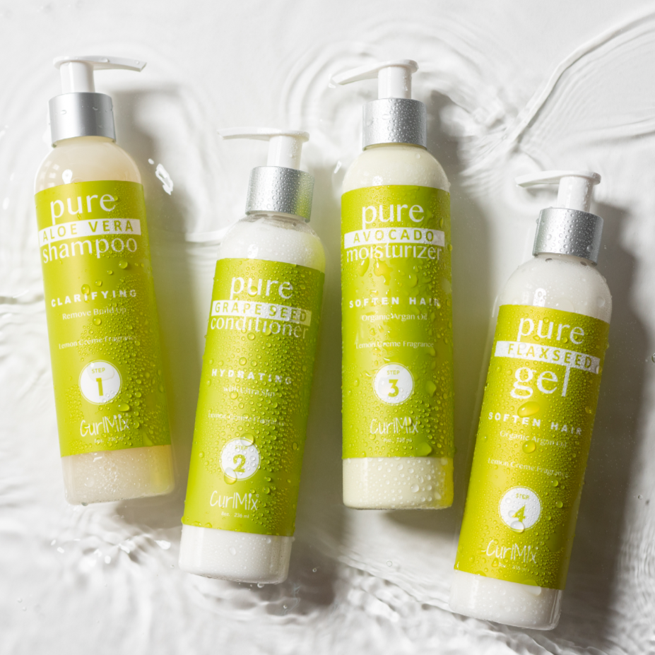 Lemon Creme Wash + Go System with Organic Argan Oil for Softening Hair (Step 1 - 4) - CurlMix