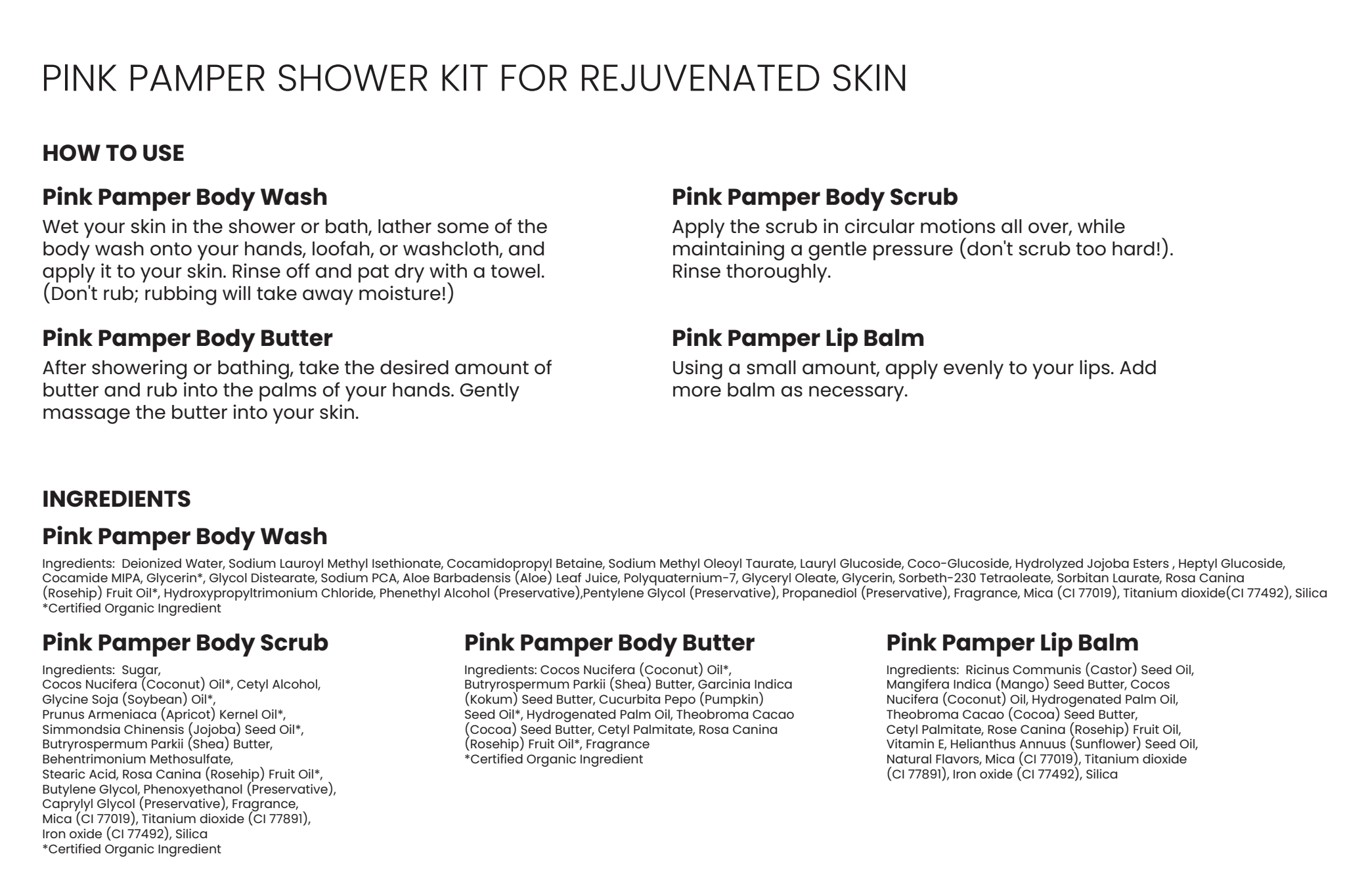Pink Pamper Directions - CurlMix Fresh