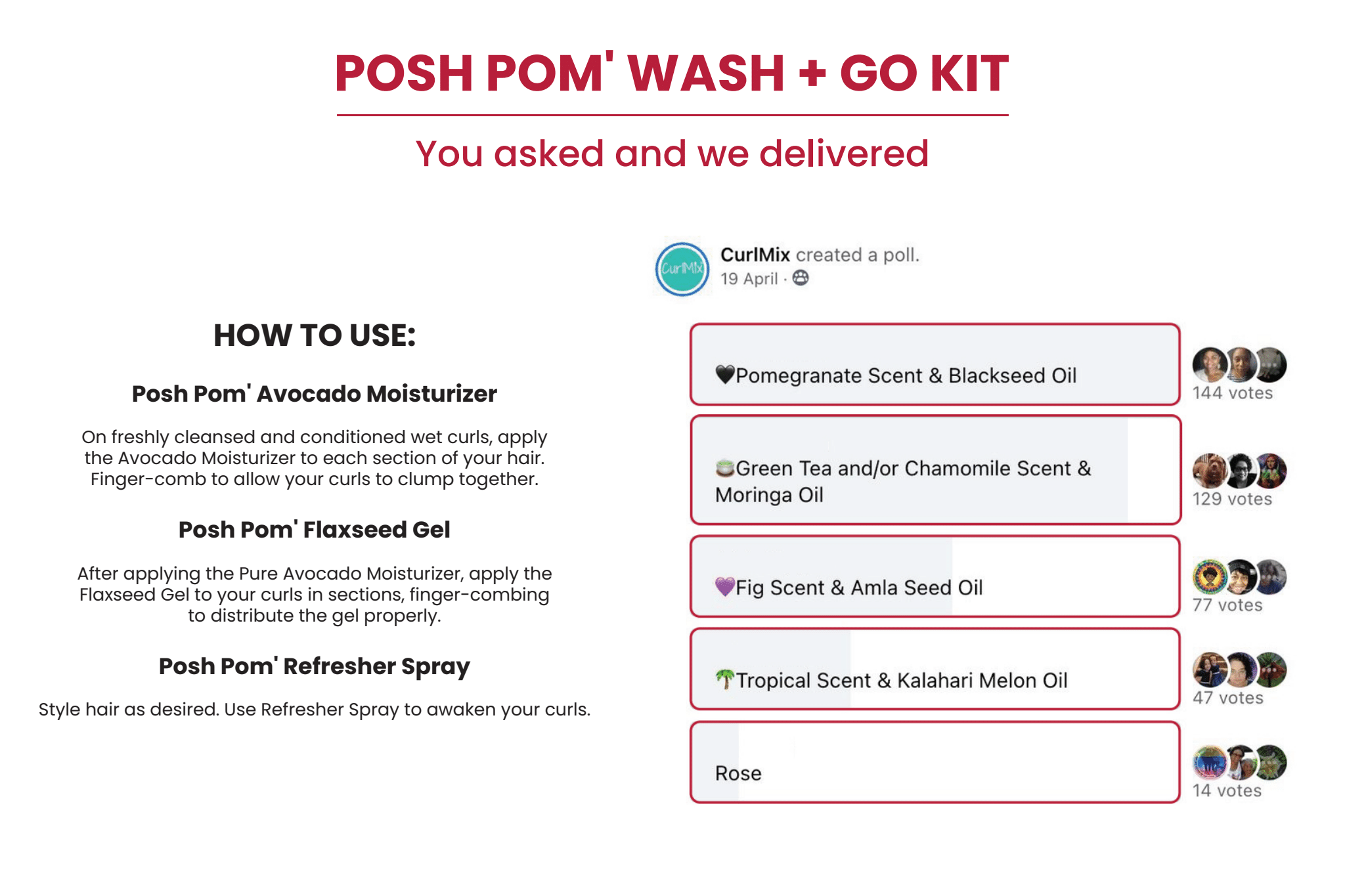 Posh Pom Directions - CurlMix Fresh