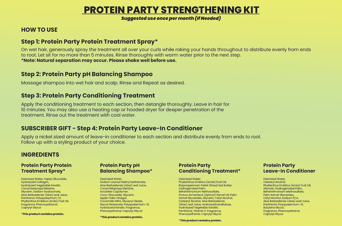 Protein Party Directions - CurlMix Fresh