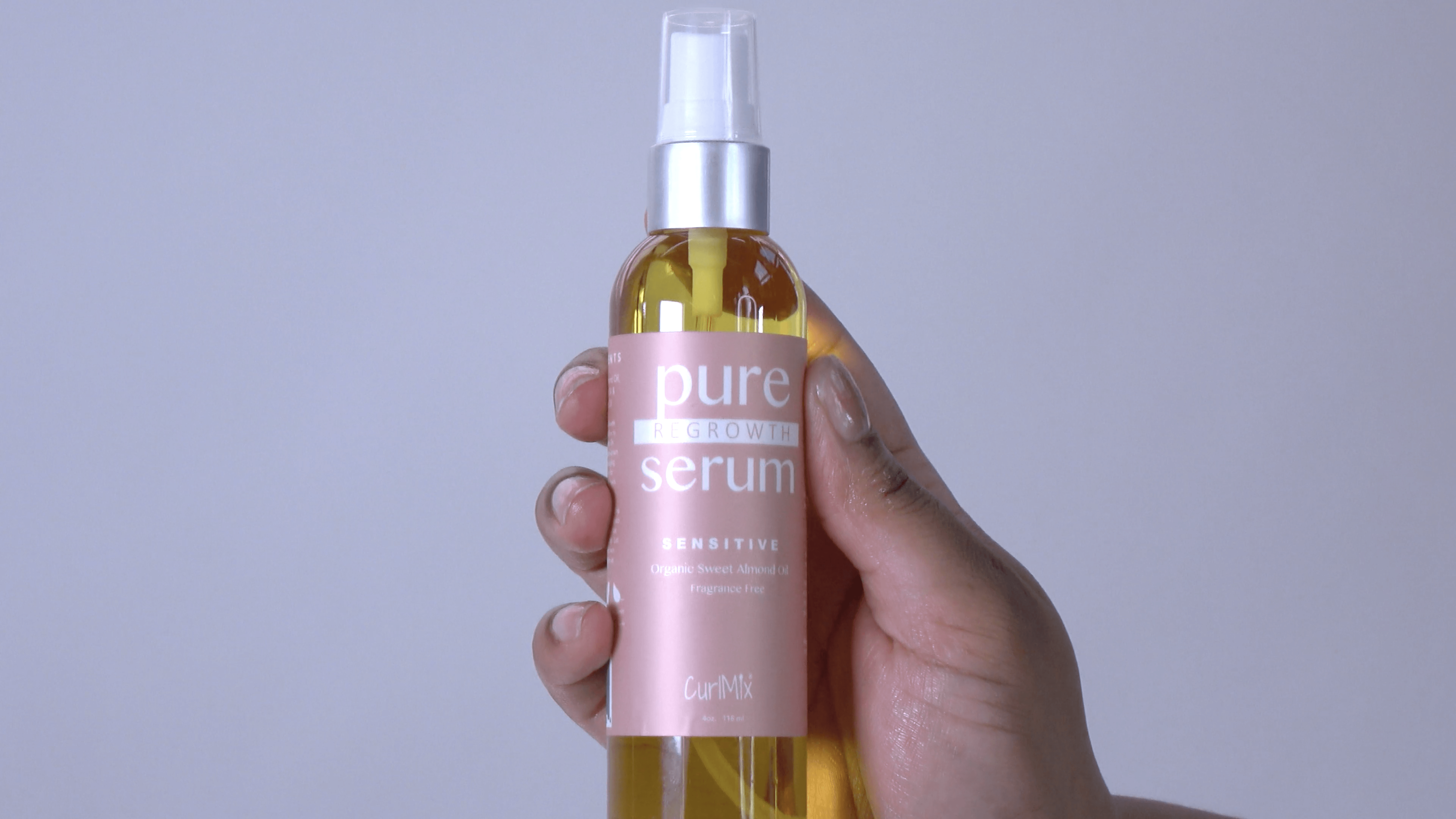 Pure Regrowth Serum with Organic Sweet Almond Oil for Sensitive Skin (Fragrance Free) - CurlMix