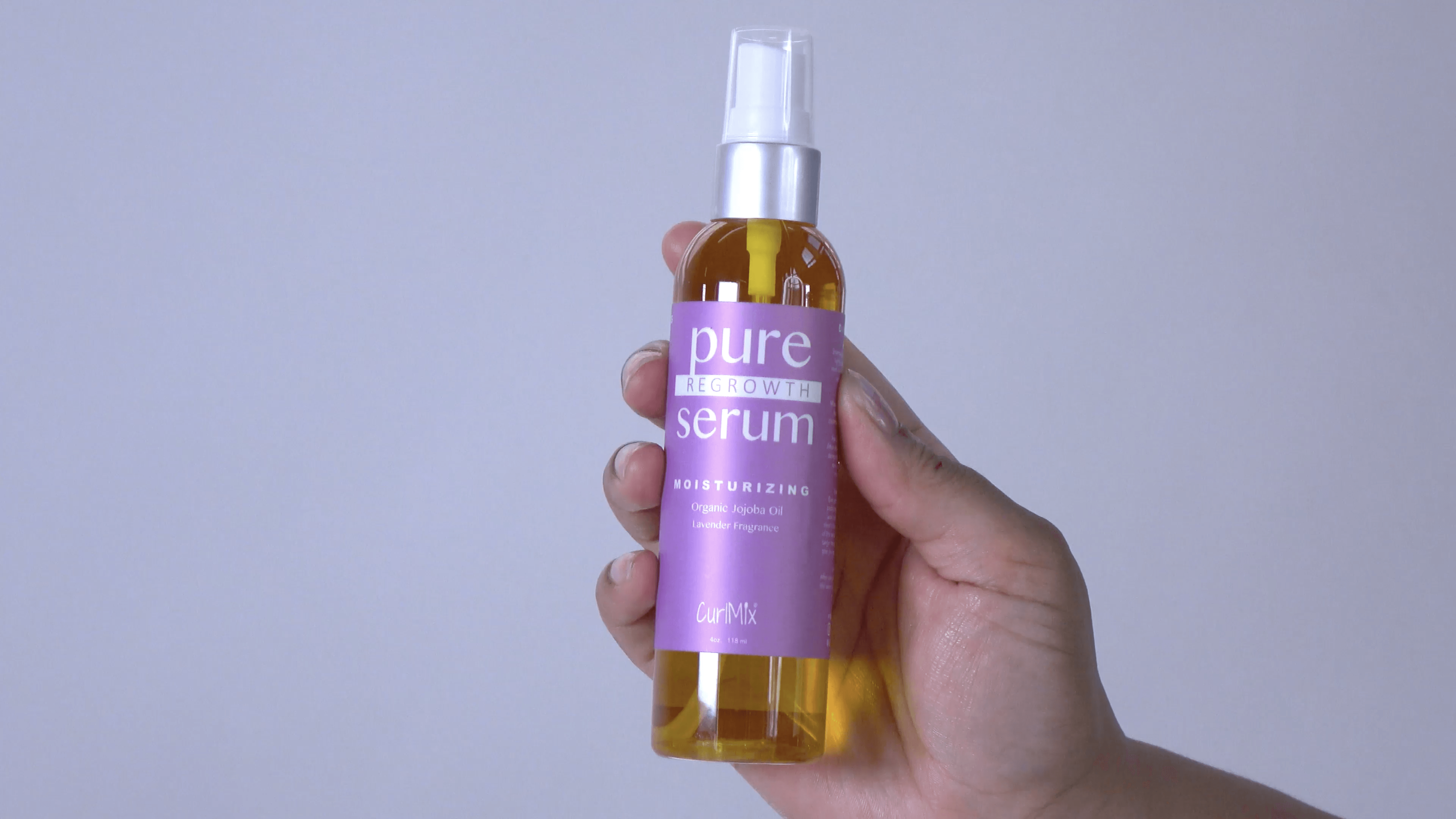 Pure Regrowth Serum with Organic Jojoba Oil for Moisturizing & Lavender Fragrance - CurlMix