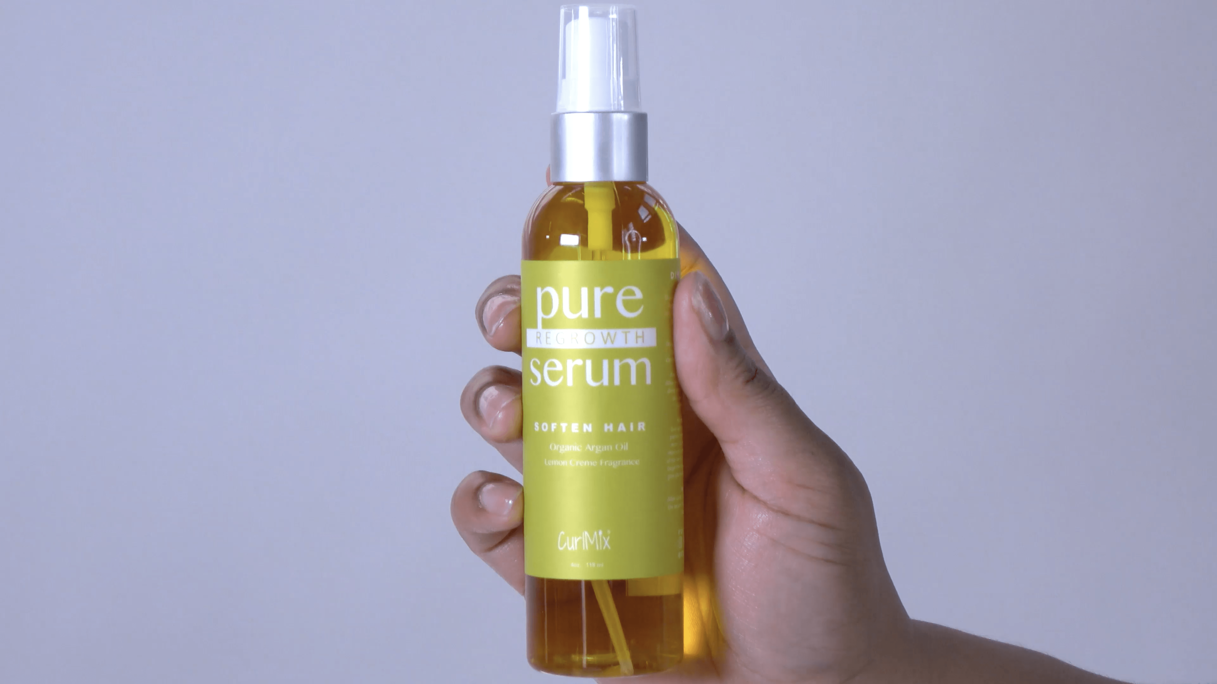 Pure Regrowth Serum with Organic Argan Oil for Softening & Lemon Creme Fragrance - CurlMix