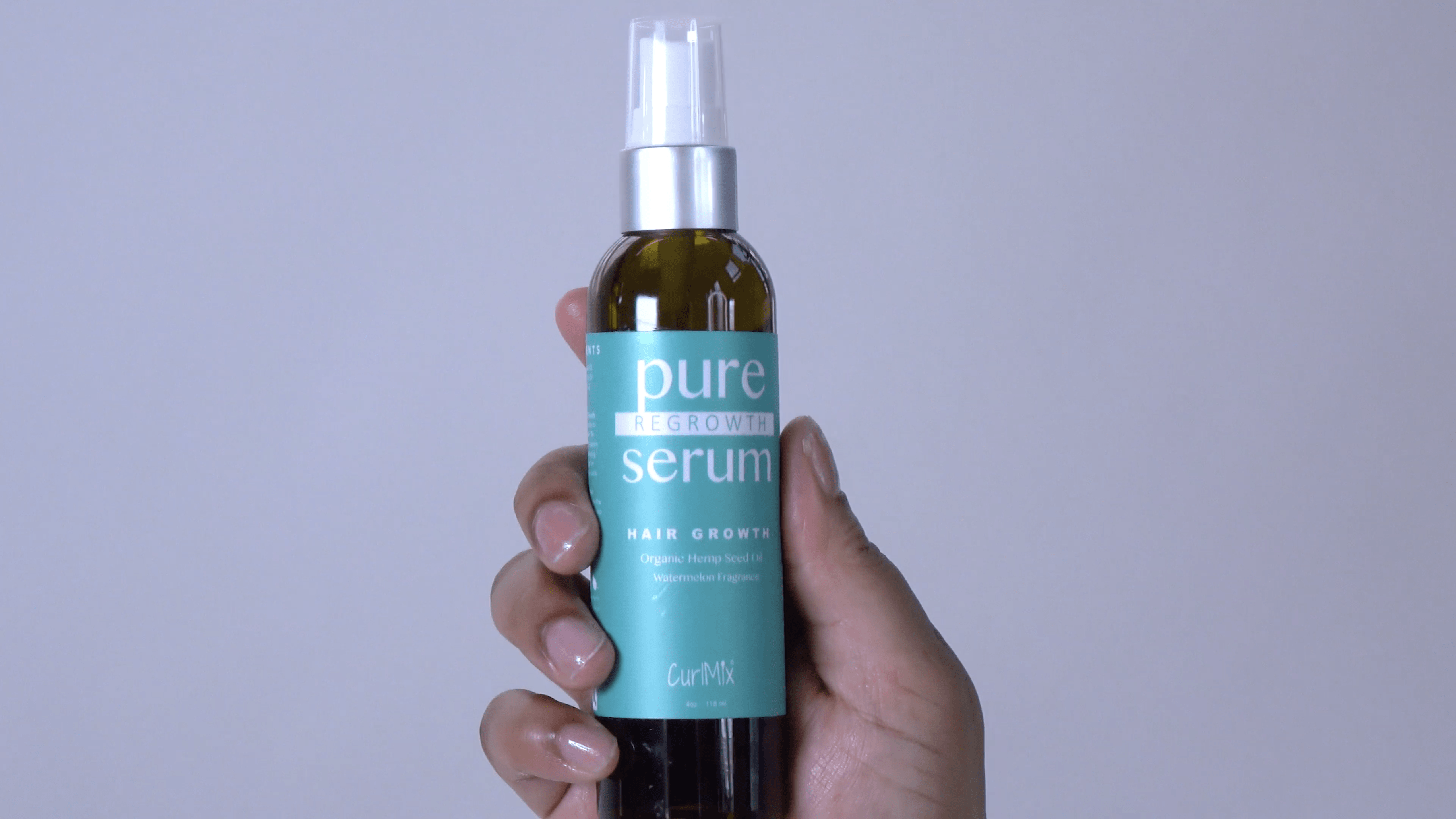 Pure Regrowth Serum with Organic Hemp Seed Oil for Hair Growth & Watermelon Fragrance - CurlMix